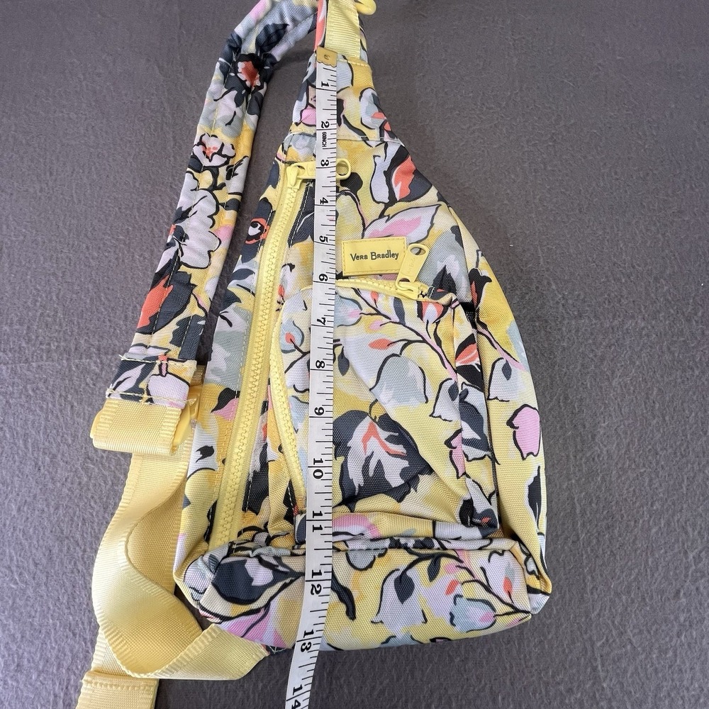 Vera Bradley Reactive Sling Backpack In Sunny Garden Print Yellow Multi VGUC - Picture 8 of 16